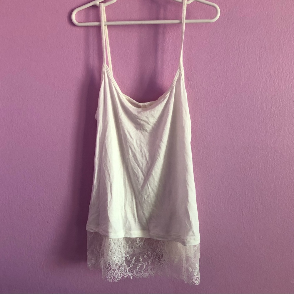 White Tank Top w/ Lace